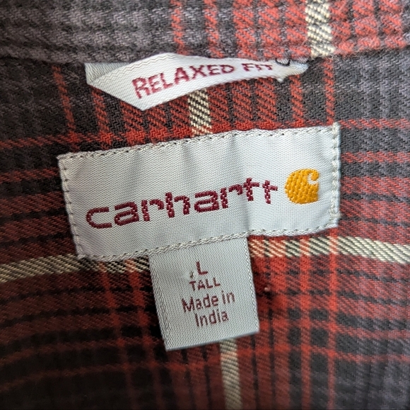 Carhartt Rugged Flex Hamilton Plaid Shirt for Men Size Large TALL Relaxed Fit - Picture 2 of 5